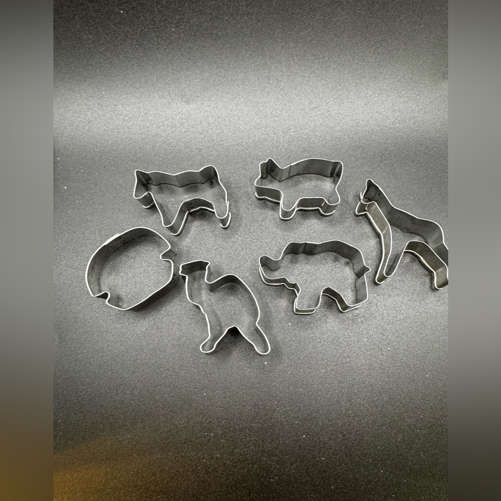 Set of 6 Miniature Steel Cookie Cutters Molds Giraffe Elephant Horse/Zebra